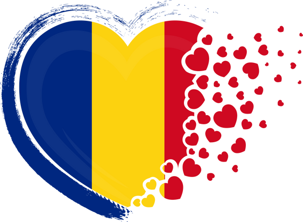 Romania Flag Heart